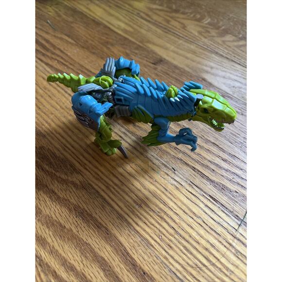 Transformers 4 Age of Extinction Slash Dinosaur Raptor Action Figure Blue Green - Picture 1 of 3